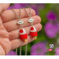 Кулон для друзей "Best Friends. Клубничное мороженое. Цена за набор 